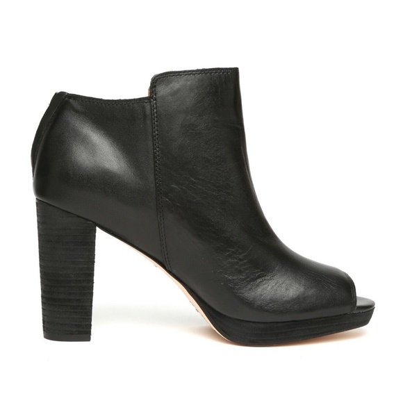 Corso Como Edie Women's Black Leather Peep Toe Bootie N5987 Size 10 - Picture 16 of 17